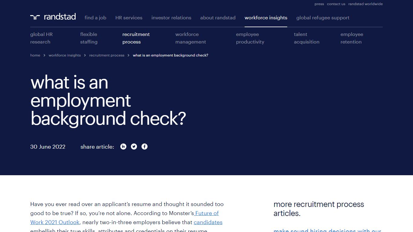 What is an employment background check? - randstad.com